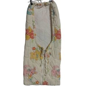 Vintage 1960's - 1970's quilted baby bunting cream multi-color
